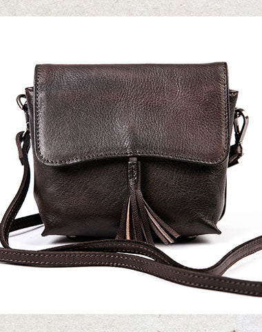 Genuine Leather Handbag Tassel Crossbody Bag Shoulder Bag Purse For Wo