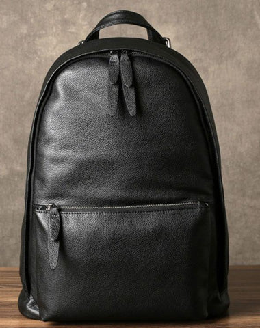 black leather mens backpack