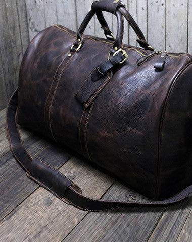 [ Onle Sale ] Cool leather mens Weekender Bag Duffle Bag Travel bag Ov