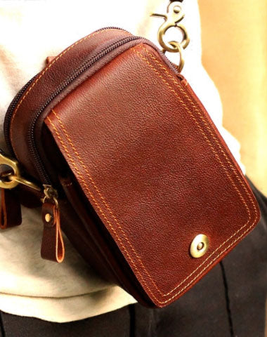 HANDMADE LEATHER MENS WAIST BAG HIP PACK BELT BAG FANNY PACK BUMBAG CHEST BAG SLING BAG FOR MEN