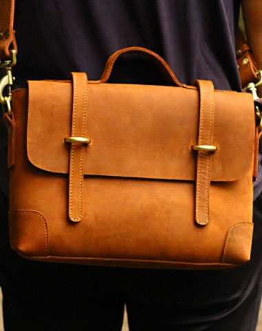 GENUINE LEATHER MENS COOL MESSENGER BAG IPAD BAG CHEST BAG BIKE BAG CYCLING BAG FOR MEN