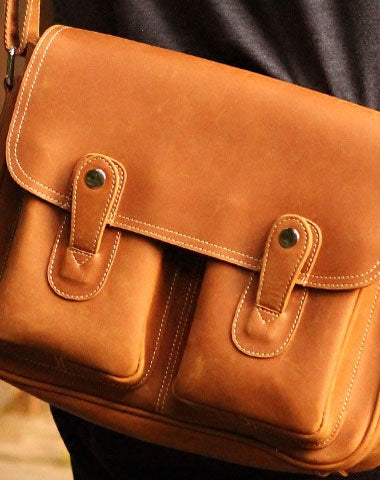 GENUINE LEATHER MESSENGER BAG COOL CHEST BAG SLING BAG CROSSBODY BAG TRAVEL BAG HIKING BAG FOR MEN