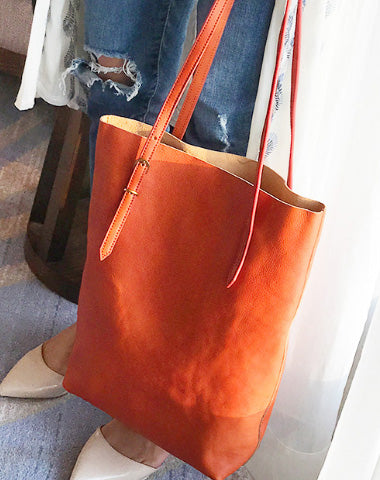 Vintage Brown Leather Arm Bag Tote Shopper - Yourgreatfinds