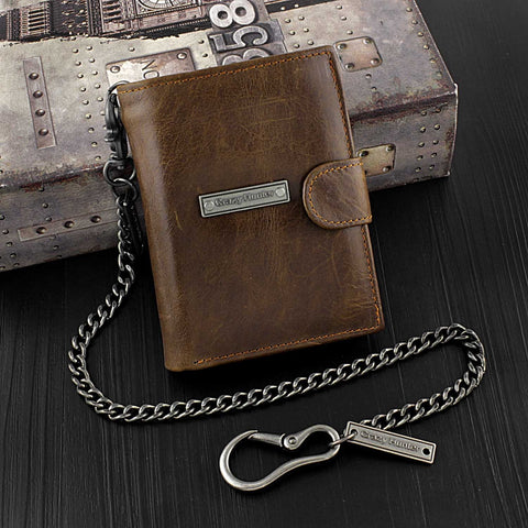 leather chain wallet