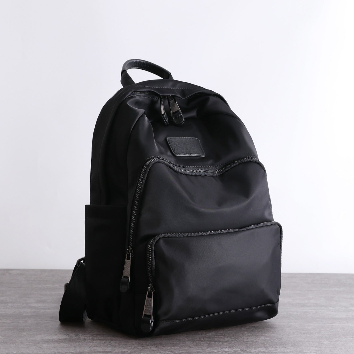 Black Nylon Satchel Backpack Womens School Backpack Purse Black Nylon