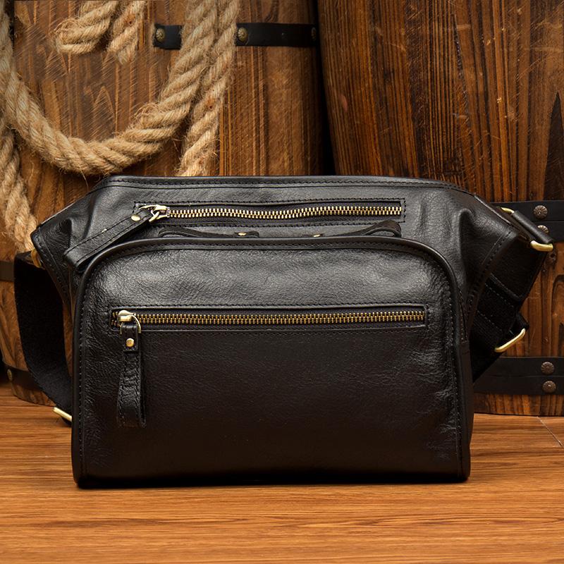 leather waist bag for man