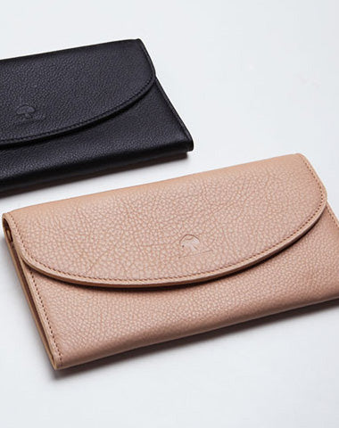 GENUINE LEATHER CUTE LONG SLIM WALLET BIFOLD CLUTCH CARDS WALLET PURSE FOR WOMEN GIRL