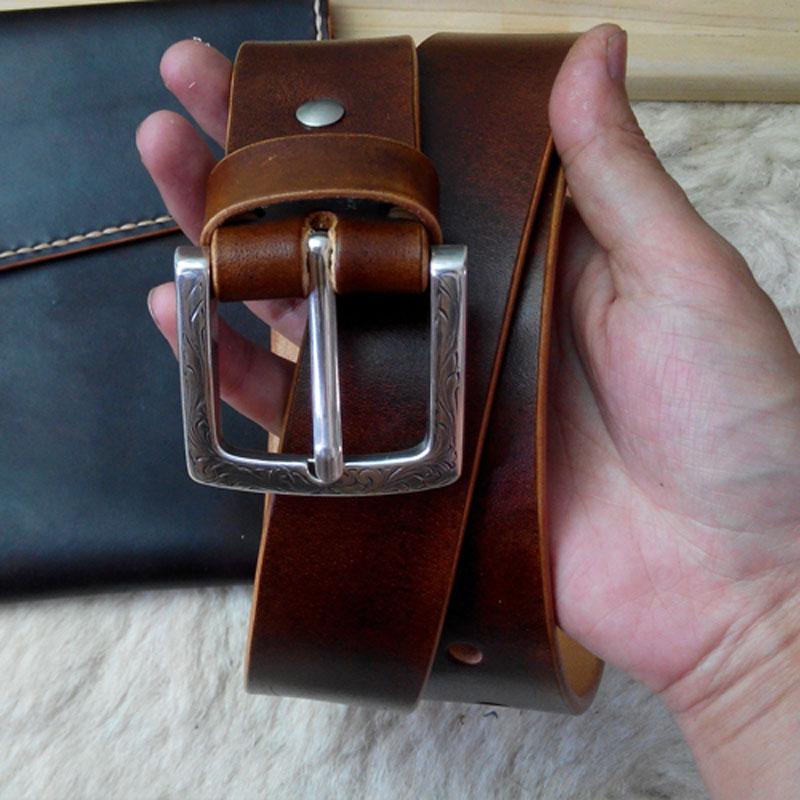 mens brown leather belt