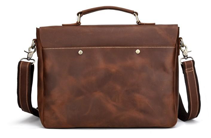 Cool Leather Mens Vintage Briefcases Work Bag Business Bag Handbag Lap