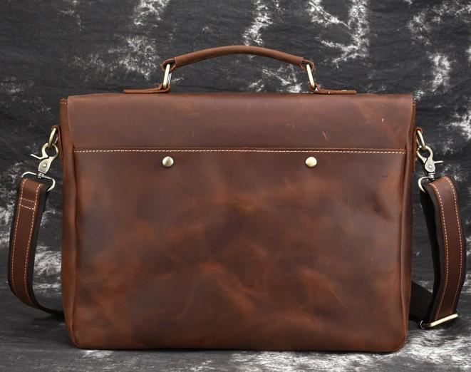 Cool Leather Mens Vintage Briefcases Work Bag Business Bag Handbag Lap