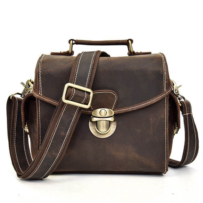 Cool Men Leather Camera Bag Canon Vintage Messenger Shoulder bag For M