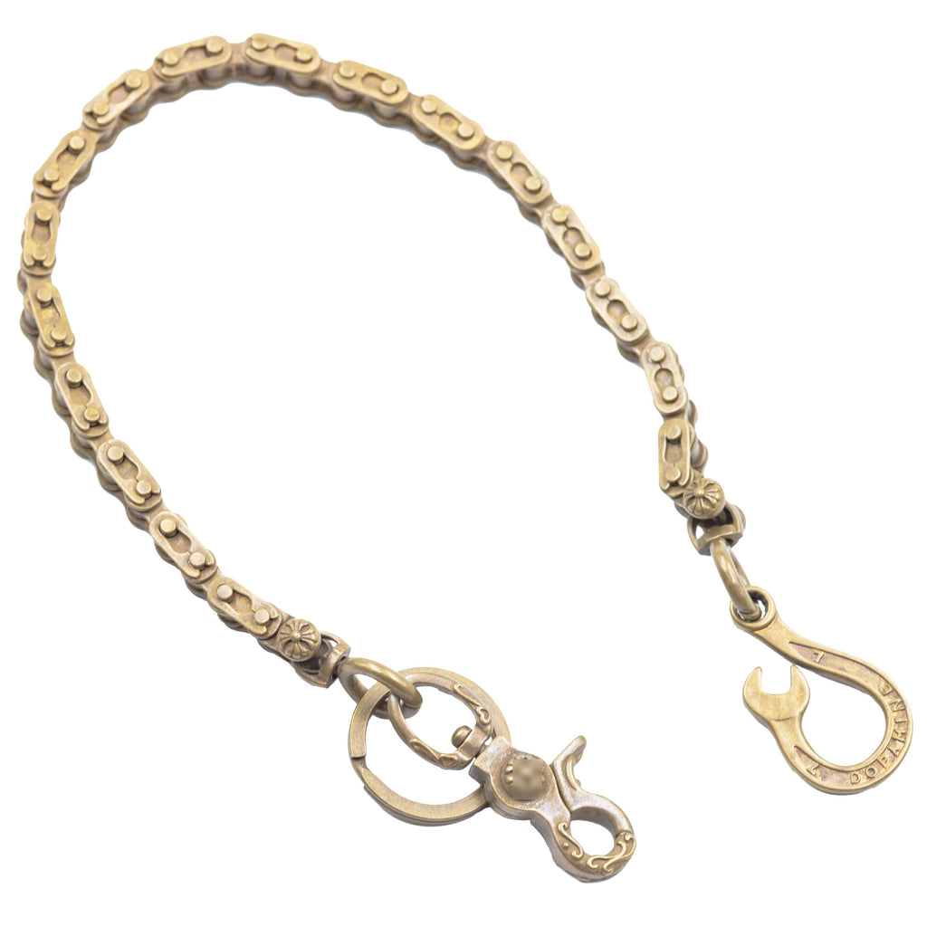 Cool Men&#39;s Gold Brass Long Bike Chain Pants Chains Biker Wallet Chain