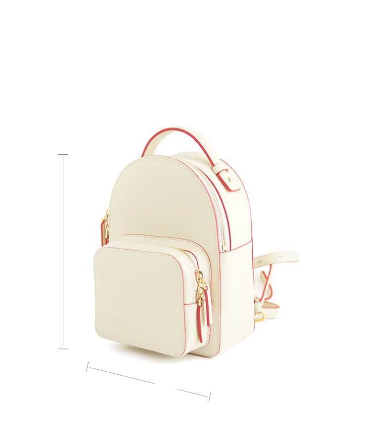 Cute Stylish White Leather Backpack Womens Mini Backpacks Purse