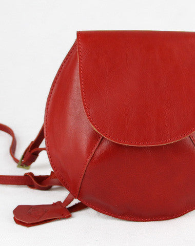 Handmade round cute leather minimalist crossbody Shoulder Bag for girl