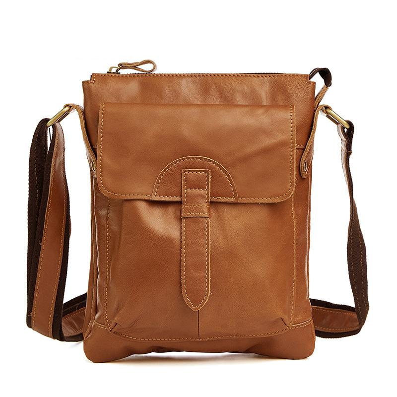 Dark Coffee LEATHER MENS Ipad Vertical SIDE BAG COURIER BAG Small Vert