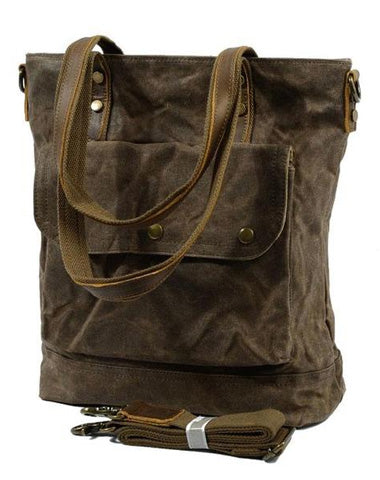 men's waxed canvas tote bag