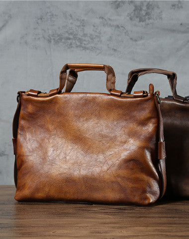 HANDMADE LEATHER MEN BRIEFCASE BAG MESSENGER LARGE VINTAGE SHOULDER LAPTOP BAG VINTAGE BAG