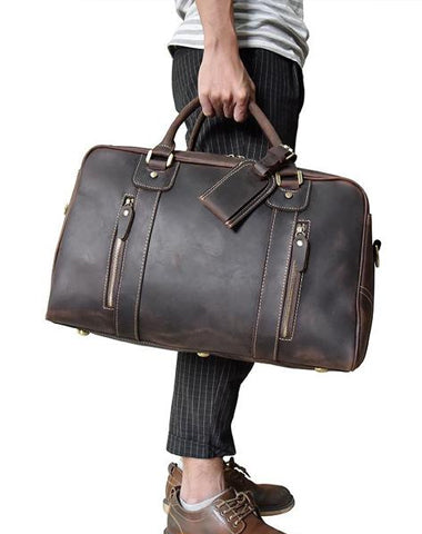 Cool Leather Mens Weekender Bags Travel Bags Duffle Bags Holdall Bags