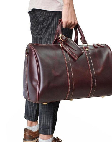 GENUINE LEATHER MENS COOL WEEKENDER BAG TRAVEL BAG DUFFLE BAGS OVERNIGHT BAG HOLDALL BAG FOR MEN