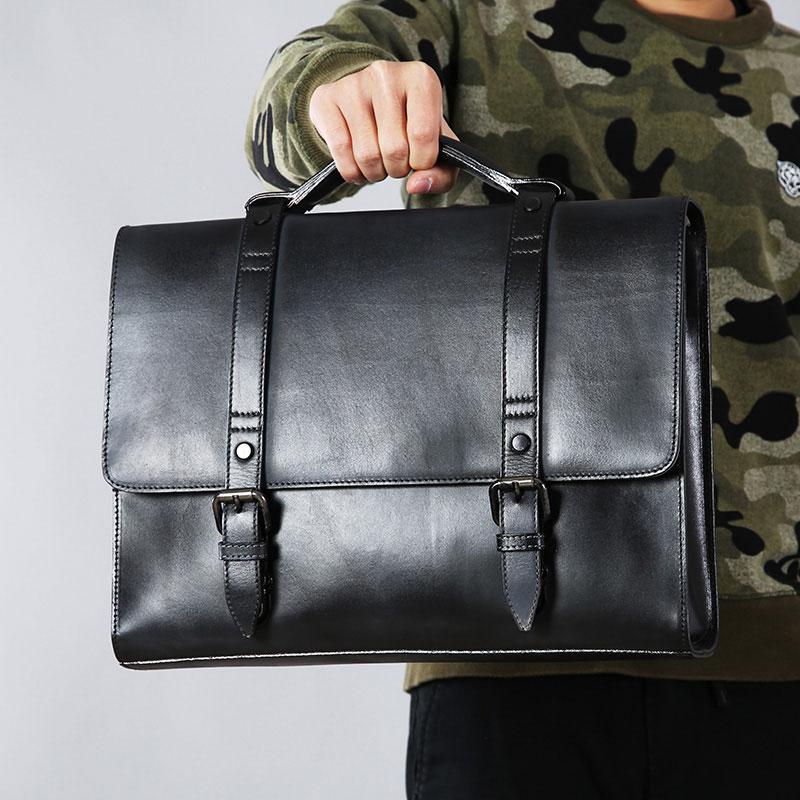 Leather Mens Cool Messengers Bag Large Briefcase Work Bag Business Bag