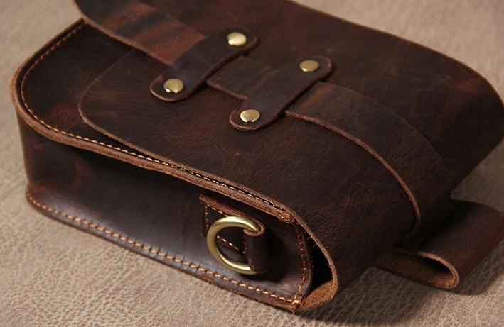 Leather Belt Pouch Mens Small Cases Waist Bag Belt Bags Shoulder Bag f