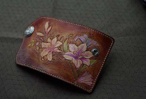 Leather Flower Painted Wallet