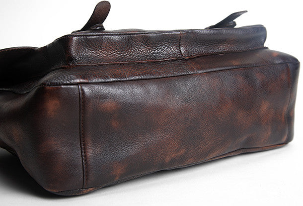 Handmade Cool leather men messenger bag shoulder laptop bag for men
