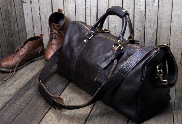 Cool Vintage Leather Mens Duffle Bag Weekender Bag Overnight Bag Trave