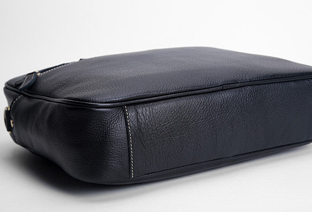Cool Leather mens Briefcase Vintage Business Briefcase laptop Briefcas