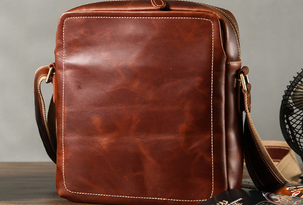Handmade leather men messenger large vintage shoulder laptop bag vinta