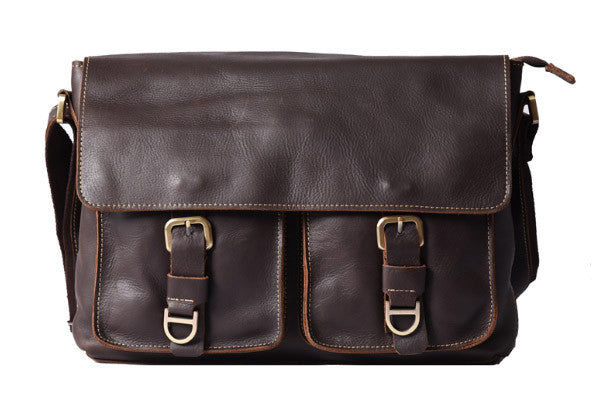 Cool leather mens messenger Bag Vintage shoulder bags vintage laptop b