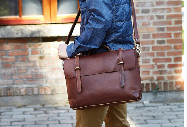 Cool leather mens Briefcase work Briefcase laptop Briefcase Shoulder b