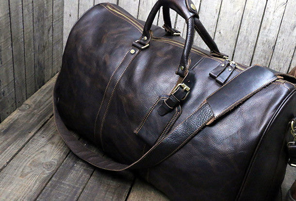 Cool leather men Duffle Bag Travel bag Weekender Bag Overnight Bag sho