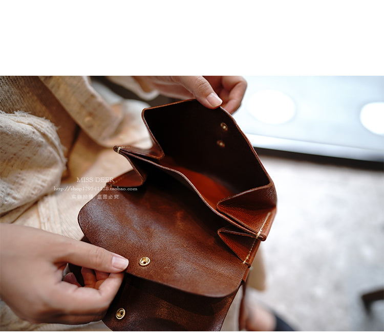 Handmade Tan Leather Wristlet Wallet Envelope Clutch Wallet Womens Ladies Phone Wristlet Wallets for Women