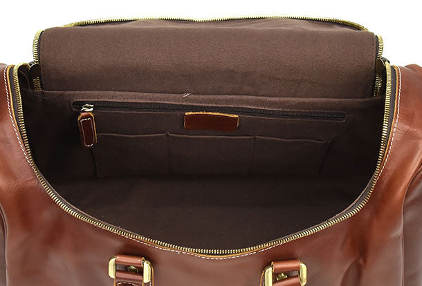 Handmade Genuine Leather MenS Travel Duffle Bag Laptop Weekender Bag O