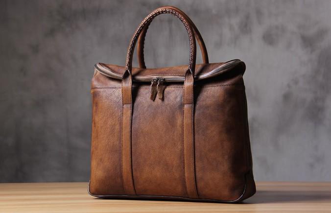 Cool Mens Leather Handbag Briefcase Handmade Vintage Work Bag Business