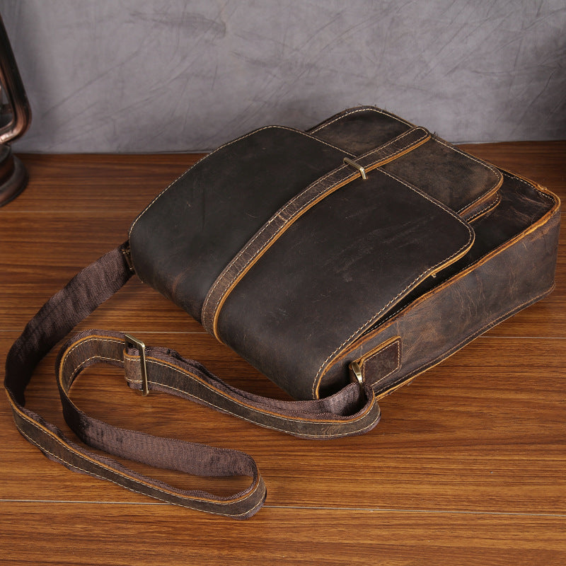 Cool Leather Small Messenger Bag Vintage Small Shoulder Bag Crossbody