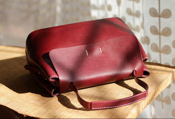 Handmade Leather tote bag shopper bag for women leather shoulder bag h