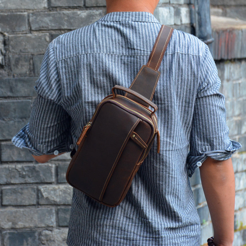 leather slim laptop backpack