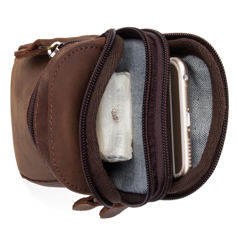 Brown Leather Belt Pouch Mens Small Belt Case Belt Bag Small Waist Bag