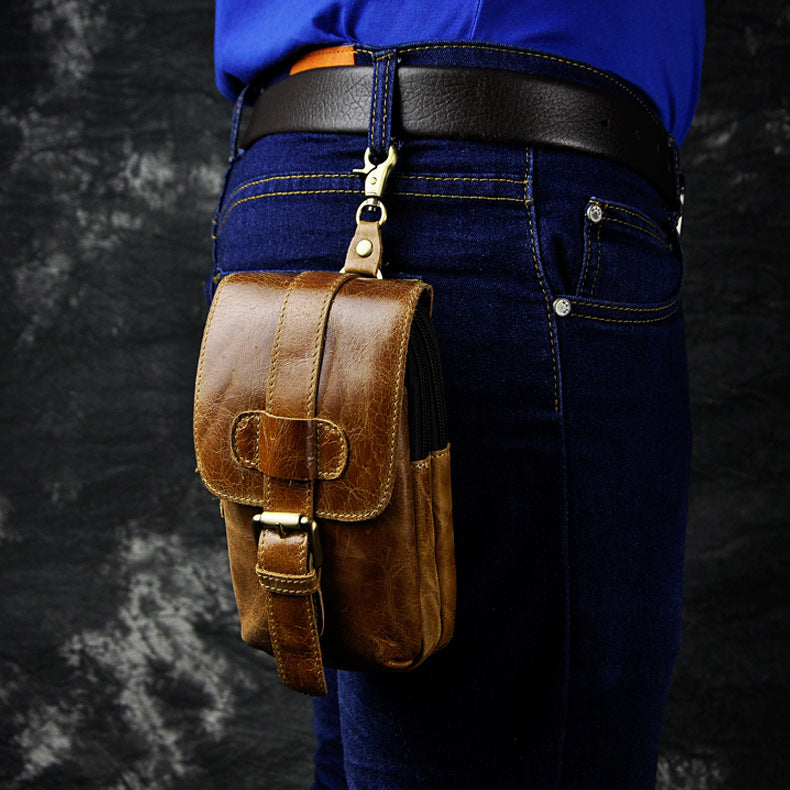 Vintage Leather Cigarette Cases Belt Pouch for Men Waist Bag BELT BAG