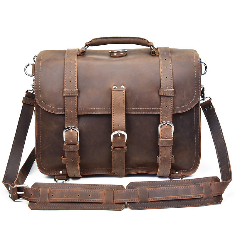 Leather Men Large Briefcase Handbag Travel Bag Messenger Bag For Men