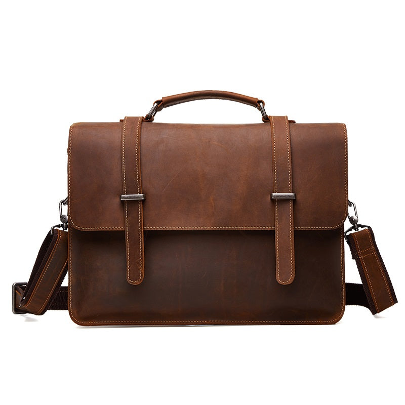 Leather Vintage Mens Briefcases Lawyer Briefcase Laptop Briefcase Busi