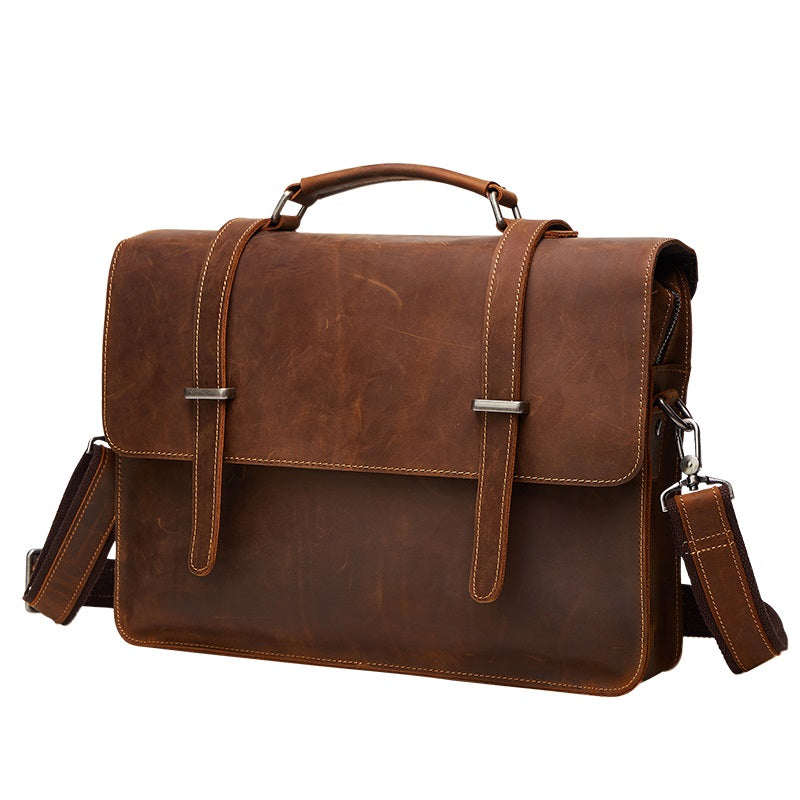 Leather Vintage Mens Briefcases Lawyer Briefcase Laptop Briefcase Busi