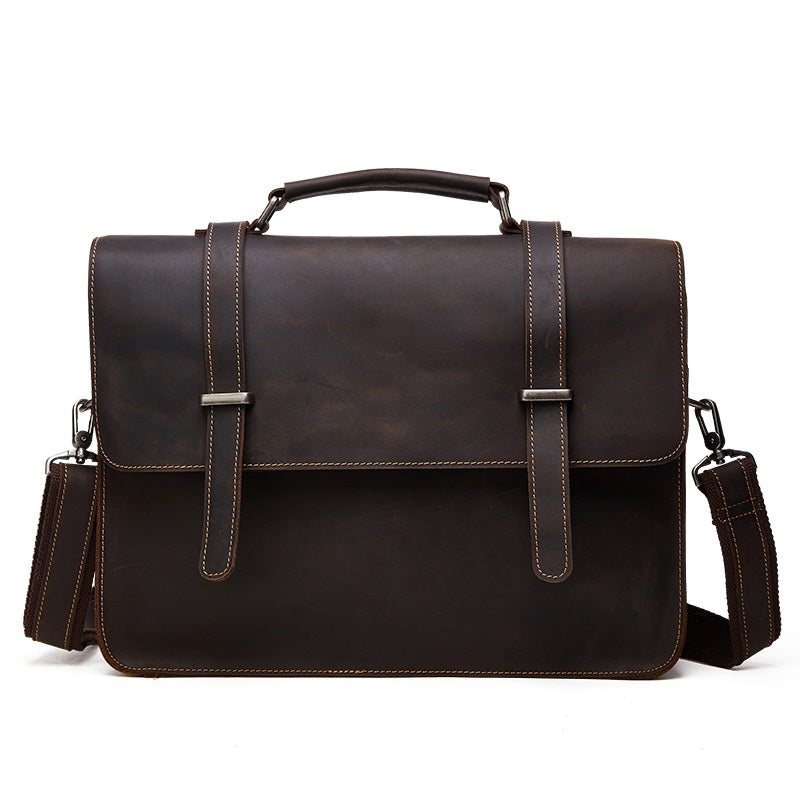 Leather Vintage Mens Briefcases Lawyer Briefcase Laptop Briefcase Busi