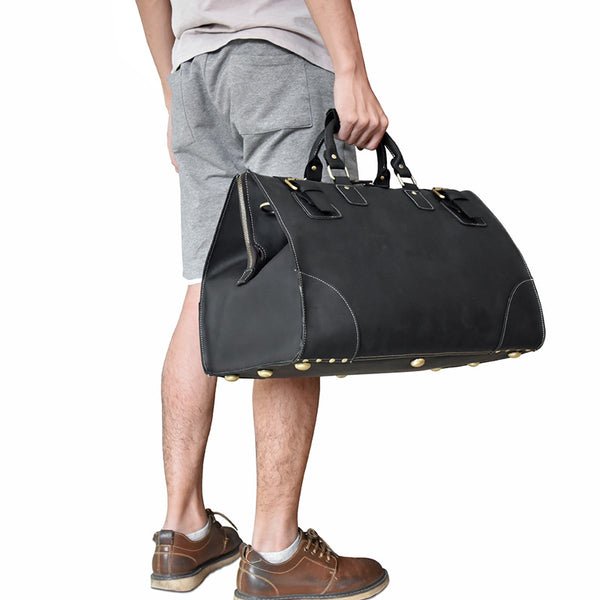 Leather Mens Large Weekender Bag Vintage Travel Bag Duffle Bag Bag for