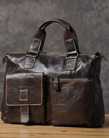 HANDMADE LEATHER MEN BRIEFCASE MESSENGER VINTAGE SHOULDER LAPTOP BAG VINTAGE BAG