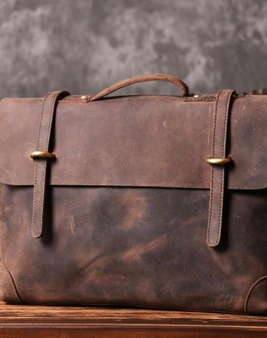 HANDMADE LEATHER MEN BRIEFCASE MESSENGER VINTAGE SHOULDER LAPTOP BAG VINTAGE BAG