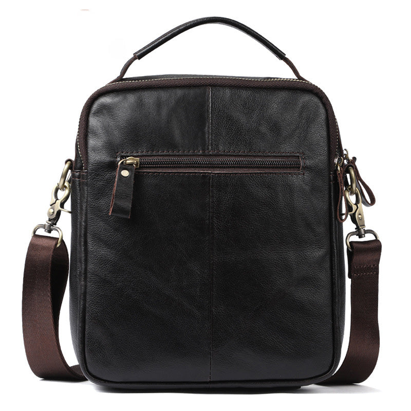 Men Leather Black Handbag Messenger Bag Crossbody bag Cool For Men