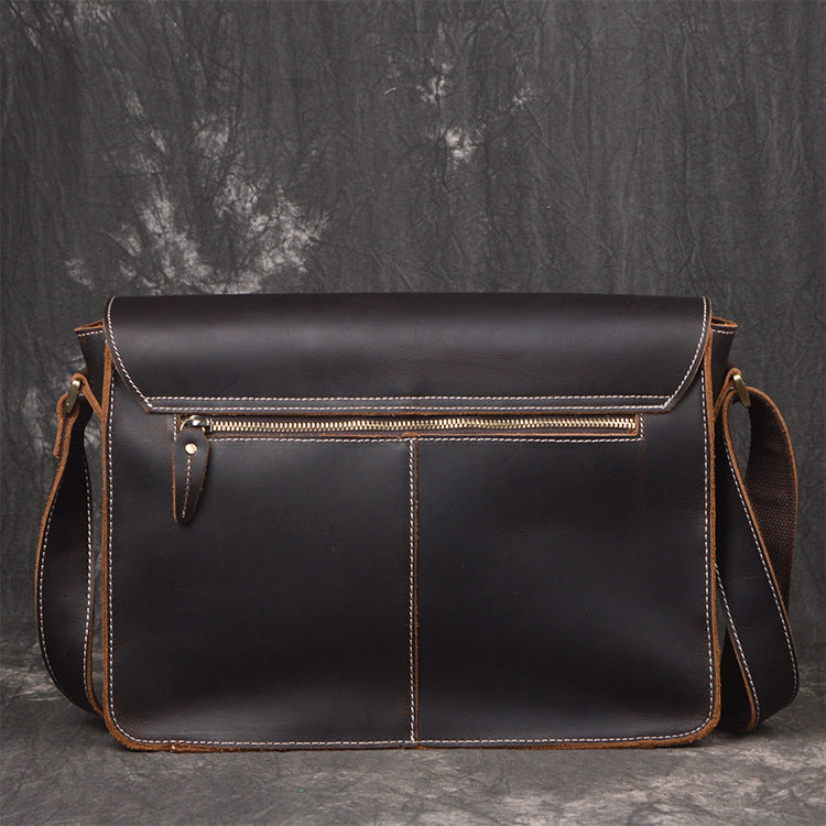 Men Leather Messenger Bag Cool Vintage Crossbody Bag Shoulder Bag for